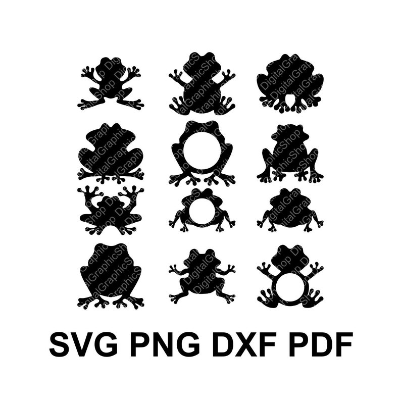 Download Frog Monogram Svg Bundle Frogs Collection Frog Silhouette Cutting File Animals Cricut Silhouette Printables Svg Png Dxf Pdf Clip Art Art Collectibles Colonialgolfhart Com