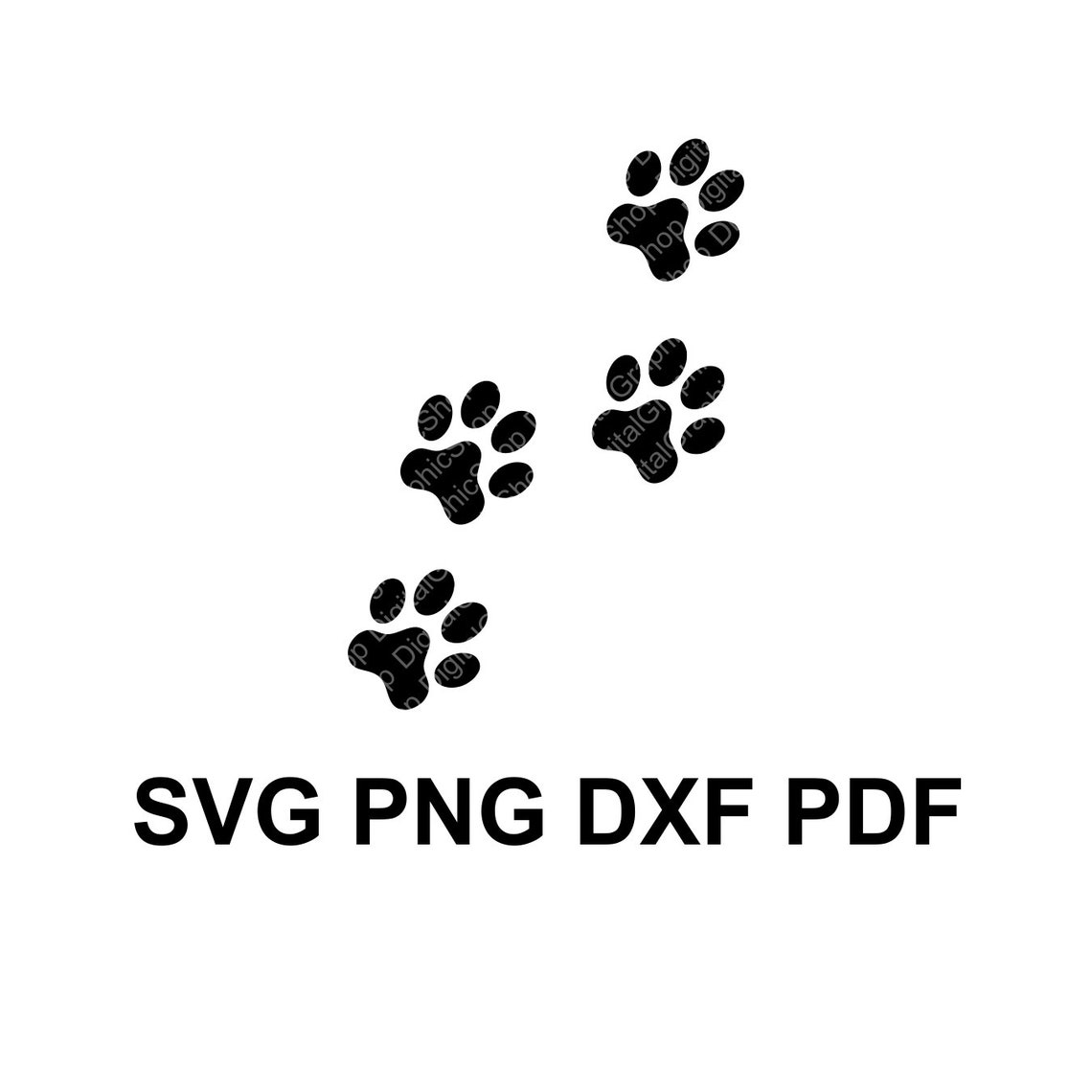 Paw Print Svg / Dog Paws Svg / Cat Paws / Animal Tracks / Etsy