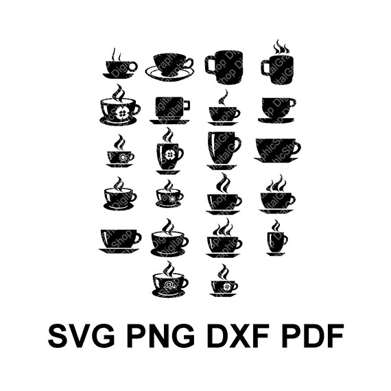 Download Coffee Cup Svg Bundle Coffee Mug Cup And Saucer Tea Cup Svg Coffee Lover Cricut Silhouette Commercial Use Svg Png Dxf Pdf Clip Art Art Collectibles
