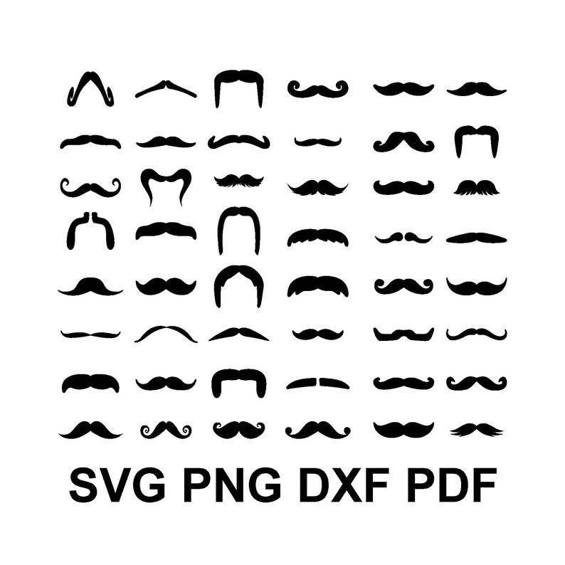 Download Mustache Silhouette Svg Files For Cricut Mustache Clipart Mustache Png Mustache Vector Facial Hair Clipart Cameo Mustache Svg Bundle Clip Art Art Collectibles