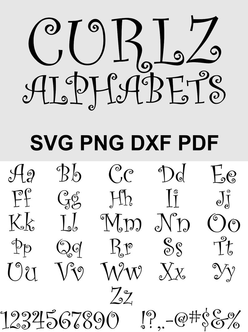 Curlz Font Svg / Curly Alphabets / Curlz Letters Svg / Curls | Etsy