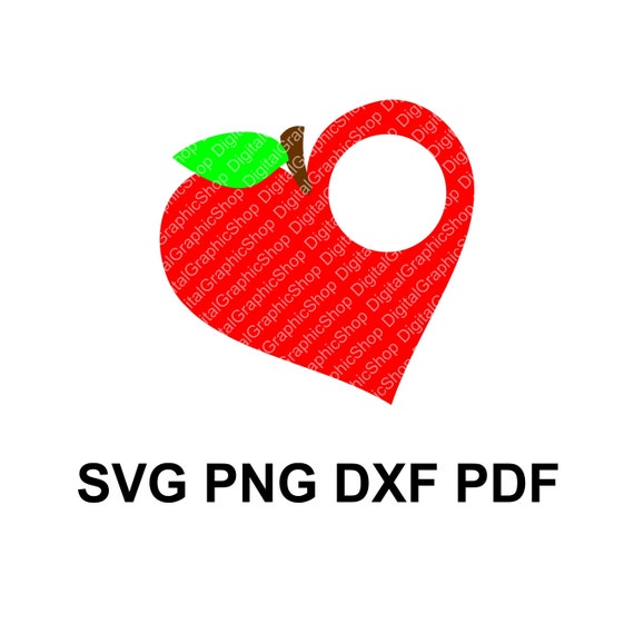 Apple Heart Monogram Frame Svg Teacher S Day Gift Etsy
