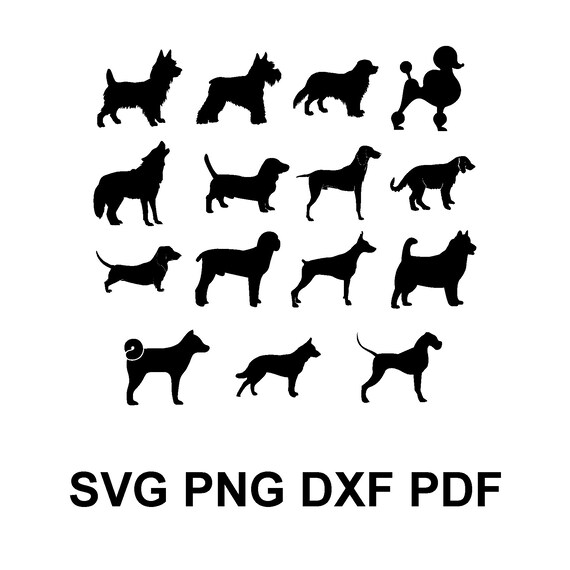 Download 15 Dogs Silhouette Svg Bundle Cutting Files Pets Dog Etsy PSD Mockup Templates