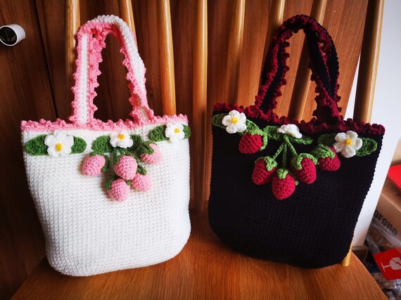 crochet strawberry bag