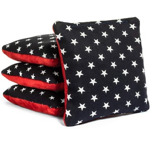 Stars Stripes Pro-Style Corn Hole Bags Slick & Stick Resin Filled Suede and Canvas