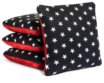 Stars Stripes Pro-Style Corn Hole Bags Slick & Stick Resin Filled Suede and Canvas