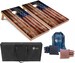 Tailgating Pros 4'x2' American Flag Wooden Plank Cornhole Boards w/ Carrying Case & set of 8 Bags! LED Light Options! 