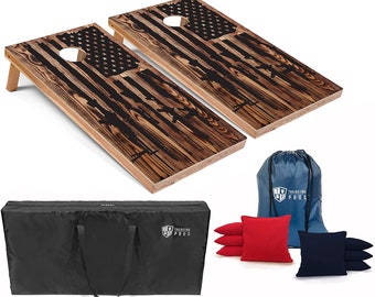 Tailgating Pros 4'x2' Right to Bear Arms Cornhole Boards w/ Carrying Case, optional Light Package and set of 8 Bags!