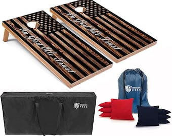 Tailgating Pros 4'x2' In God We Trust/US Flag Cornhole Boards w/ Carrying Case, optional Light Package and set of 8 Bags!