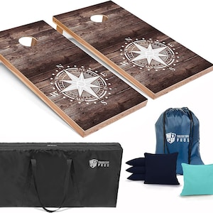 Tailgating Pros 4'x2' Compass Cornhole Boards w/ Carrying Case, optional Light Package and set of 8 Bags!