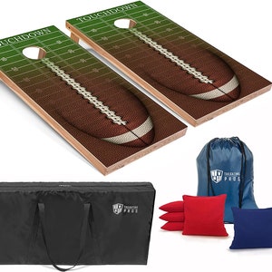 Tailgating Pros 4&#39;x2&#39; Football Cornhole Boards w/ Carrying Case, optional Light Package and set of 8 Bags!