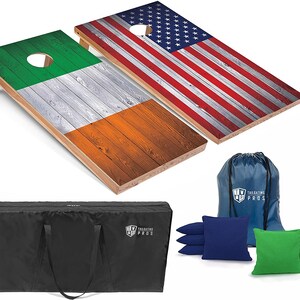 Tailgating Prosrustic American Flag Cornhole Boards W Bean Bags 4x2