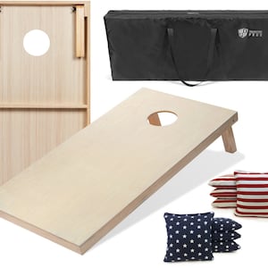 Tailgating Pros 4&#39;x2&#39; Lightweight Cornhole Boards w/ Carrying Case & set of 8 Bags. LED Light Variations Available!