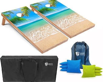 Tailgating Pros 4'x2' Beach Cornhole Boards w/ Carrying Case, optional Light Package and set of 8 Bags!