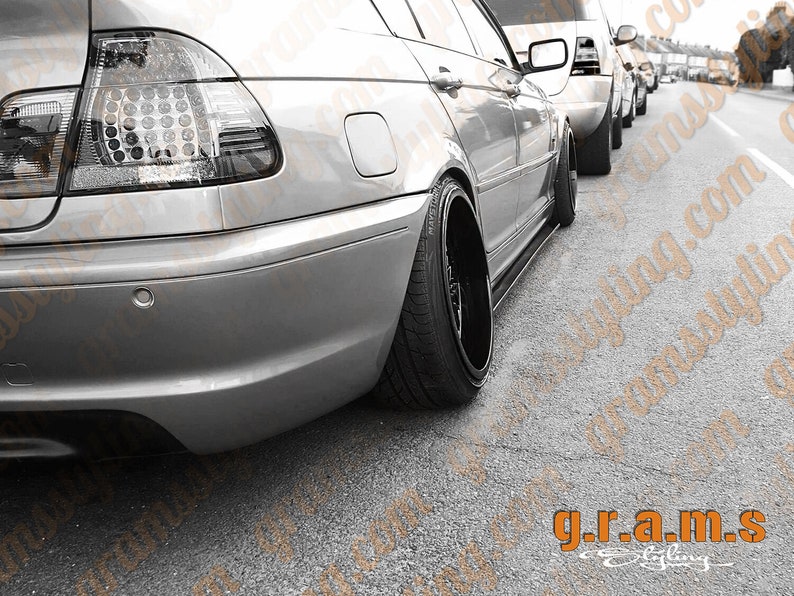 Universal 205cm carbon fiber side steps side skirt extensions performance v6