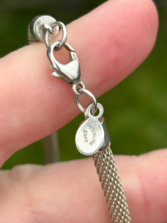 Vintage 925 Sterling Silver Solid Hefty Mesh Link… - image 2