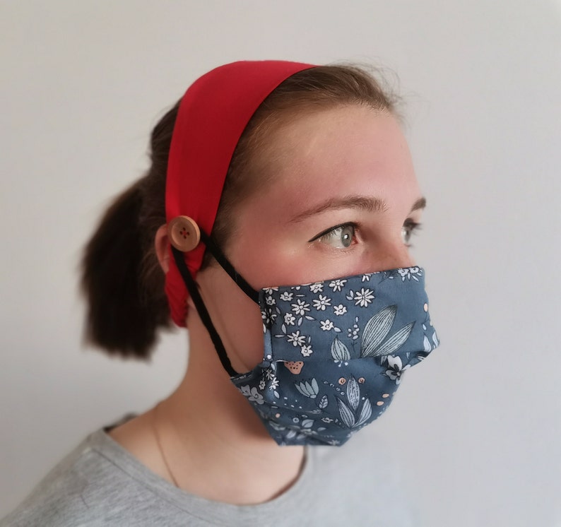 Headband with buttons for mask PATTERN PDF Nurse headband Etsy