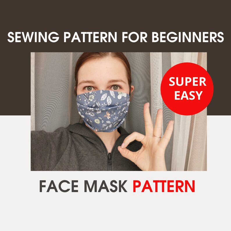 Washable Face Mask Pattern PDF Adult Facemask Sewing | Etsy