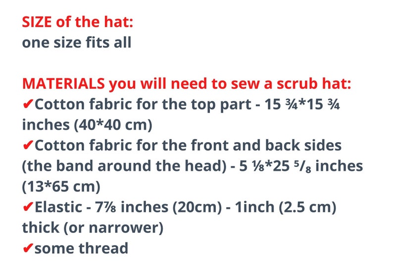 Bouffant scrub hat pattern PDF nurse head cover sewing Etsy