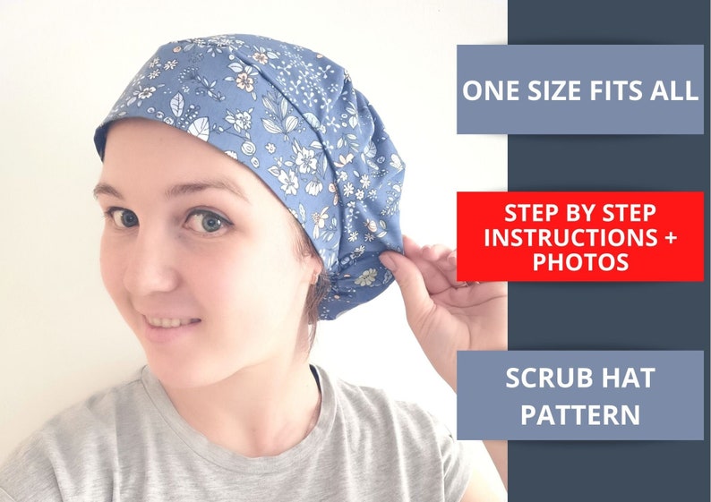 Bouffant SCRUB CAP pattern PDF surgical cap sewing | Etsy