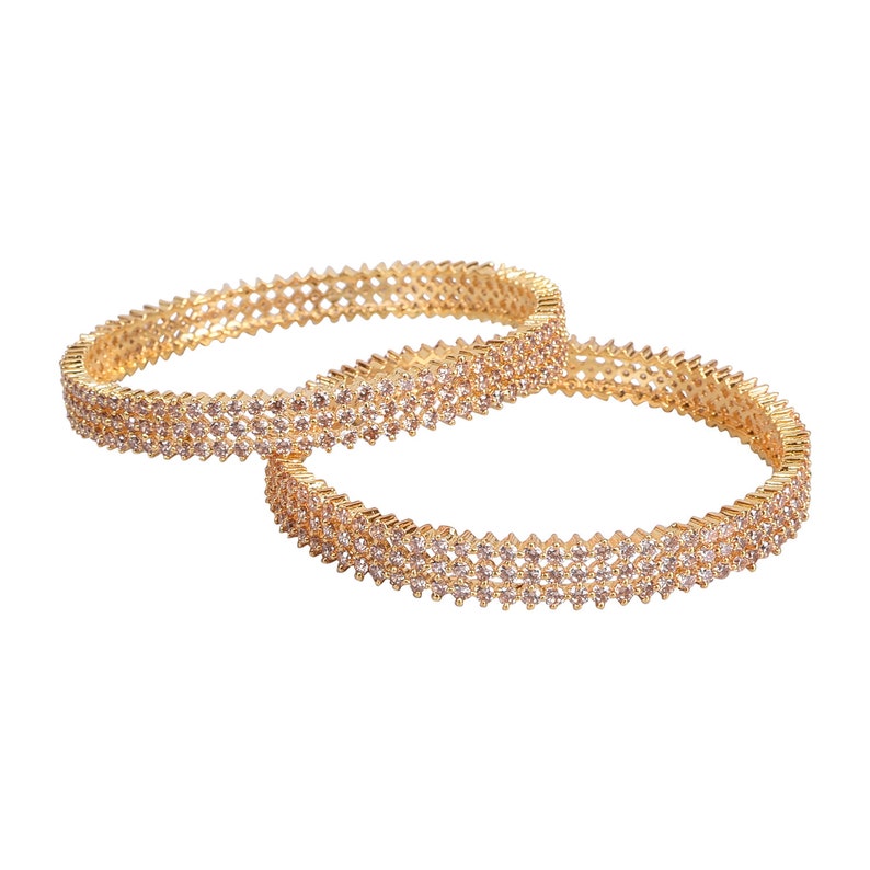 Buy Cubic Zirconia Bangle Gold Plated Kada Bracelet Indian Bollywood