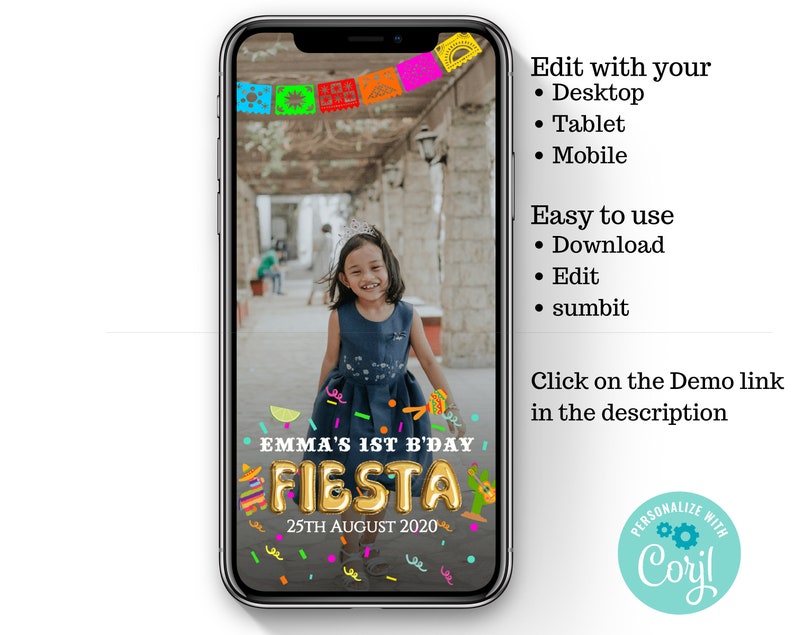 download Any Age Easy to use edit and submit today Birthday snapchat Filter fiesta Mexican design Instant download Geofilter