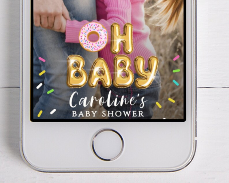 Editable Baby Shower Snapchat Filter With Gold and Pink Etsy