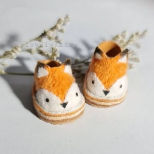 Orange Fox Shoes for Dolls (Choose size for your dolls )  #S027-Orange