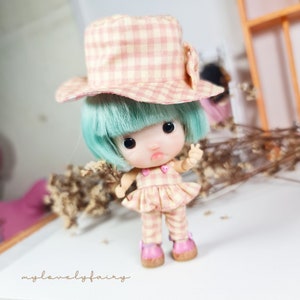 Jumpsuit and Hat For Lati white 1/12 BJD #LW004