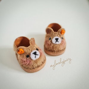 Brown Bear Shoes for Dolls (Choose size for your dolls )  #S009-Brown