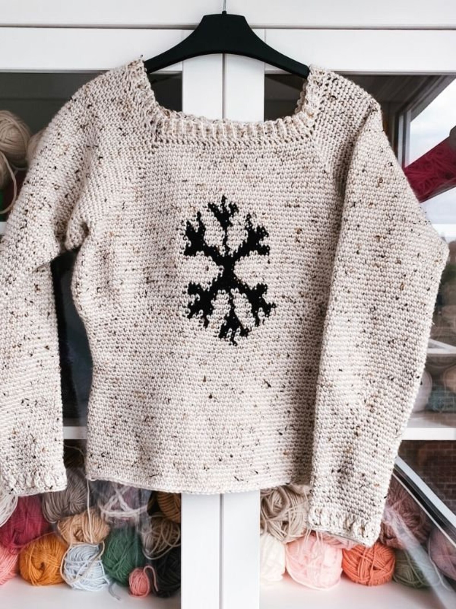 Crochet Pattern Snowflake Christmas Sweater Etsy UK
