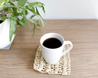 Crochet Pattern - Raffia Coaster