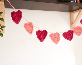 Patrón de crochet - Guirnalda de San Valentín