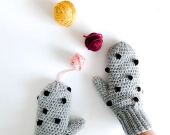 Crochet Pattern - Bobble Mittens / Fingerless Gloves