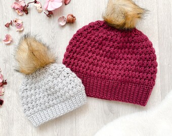 Crochet Pattern - Feather Stitch Beanie Hat