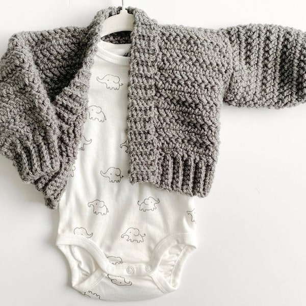 Crochet Pattern - Baby Bomber Cardigan