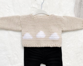 Crochet Pattern - In the Clouds Baby Sweater