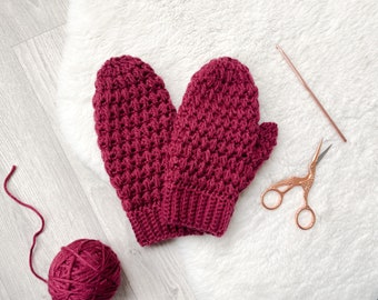 Crochet Pattern - Falling Feather Mittens / Fingerless Gloves