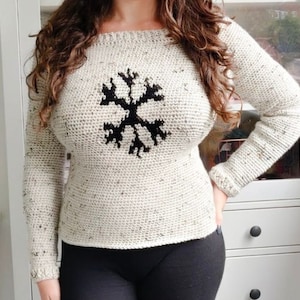Crochet Pattern - Snowflake Christmas Sweater
