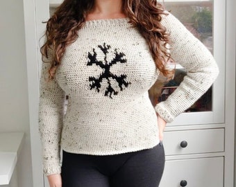 Crochet Pattern - Snowflake Christmas Sweater