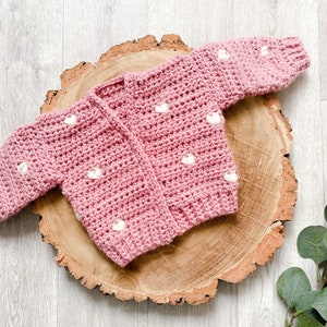 Crochet Pattern - Heart Stitch Cardigan - Baby