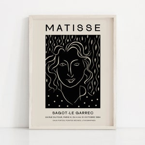 Matisse Exhibition Poster -Woman Line- Famous Art - Printable Wall Art, Abstract Art Print, Français Wall Art, Téléchargement numérique