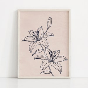 Botanical Print Mid Century, Modern wall art, Abstract Neutral Botanical Wall Art, Minimal Botanical art, Boho Decor, Digital Download