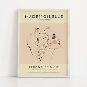 Mademoiselle Exhibition Poster -Mademoiselle Poster- Famous Art - Printable Wall Art, Abstract Art Print, French Wall Art, Digital Download