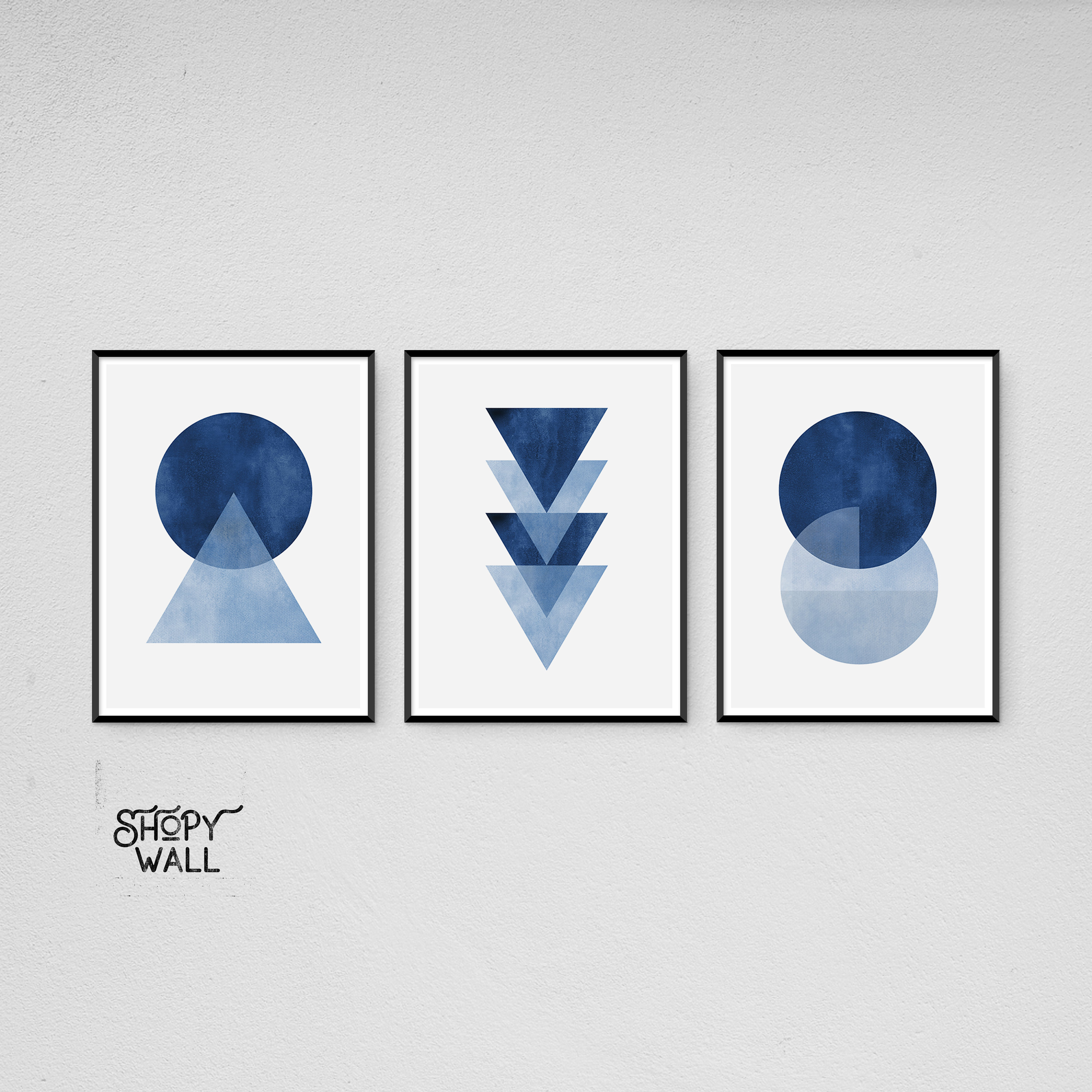 Abstract Watercolor Print Blue Art Print Set Abstract Etsy