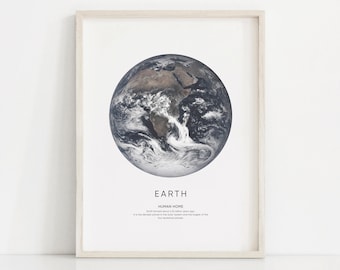 Erdbilder, Erddruck, Erde Wandkunst, Erde Poster, Erde Globus Planet aus dem Weltall, Space Art Print, Digitaler Download.