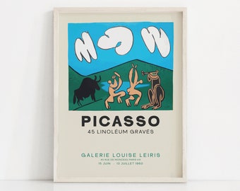 Pablo Picasso Wall Art, Tombes Louise Leiris, Noir et Blanc, Art mural, Picasso Imprimable, Affiche Picasso, Impression Picasso, Téléchargement numérique