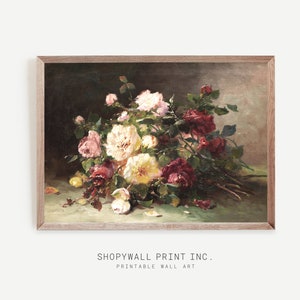 Vintage Blumen Stillleben Druck - Stimmungsvolle Blumenmalerei für personalisierte Geschenke & Wohnkultur, berühmte Maleranstrich