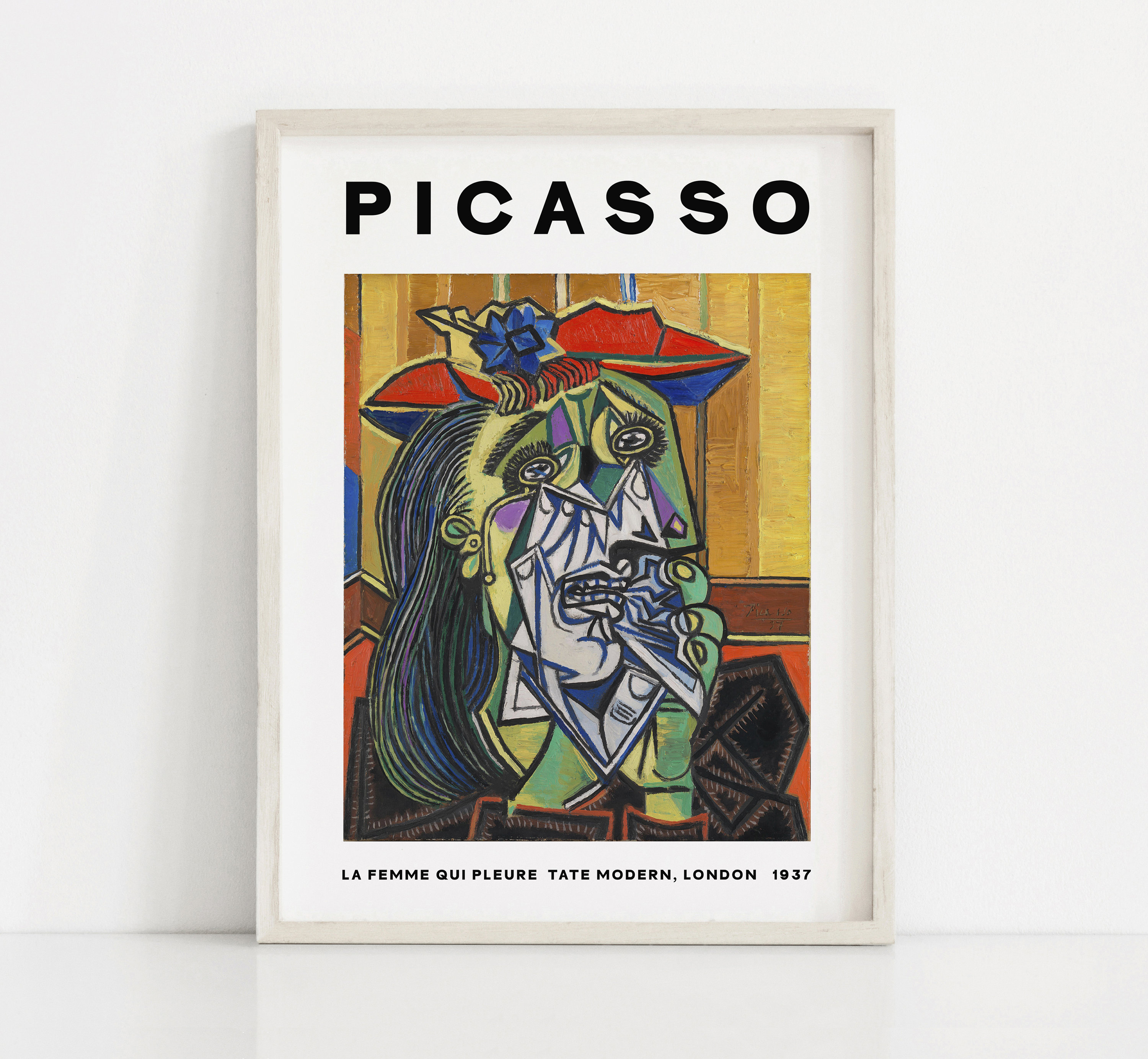 Picasso アート 洋書 Pablo Picasso Wall Art, Weeping Woman, Black and Yellow