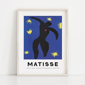 Matisse Exhibition Poster -Icarus- Famous Art - Printable Wall Art, Abstract Art Print, French Wall Art, Digital Download